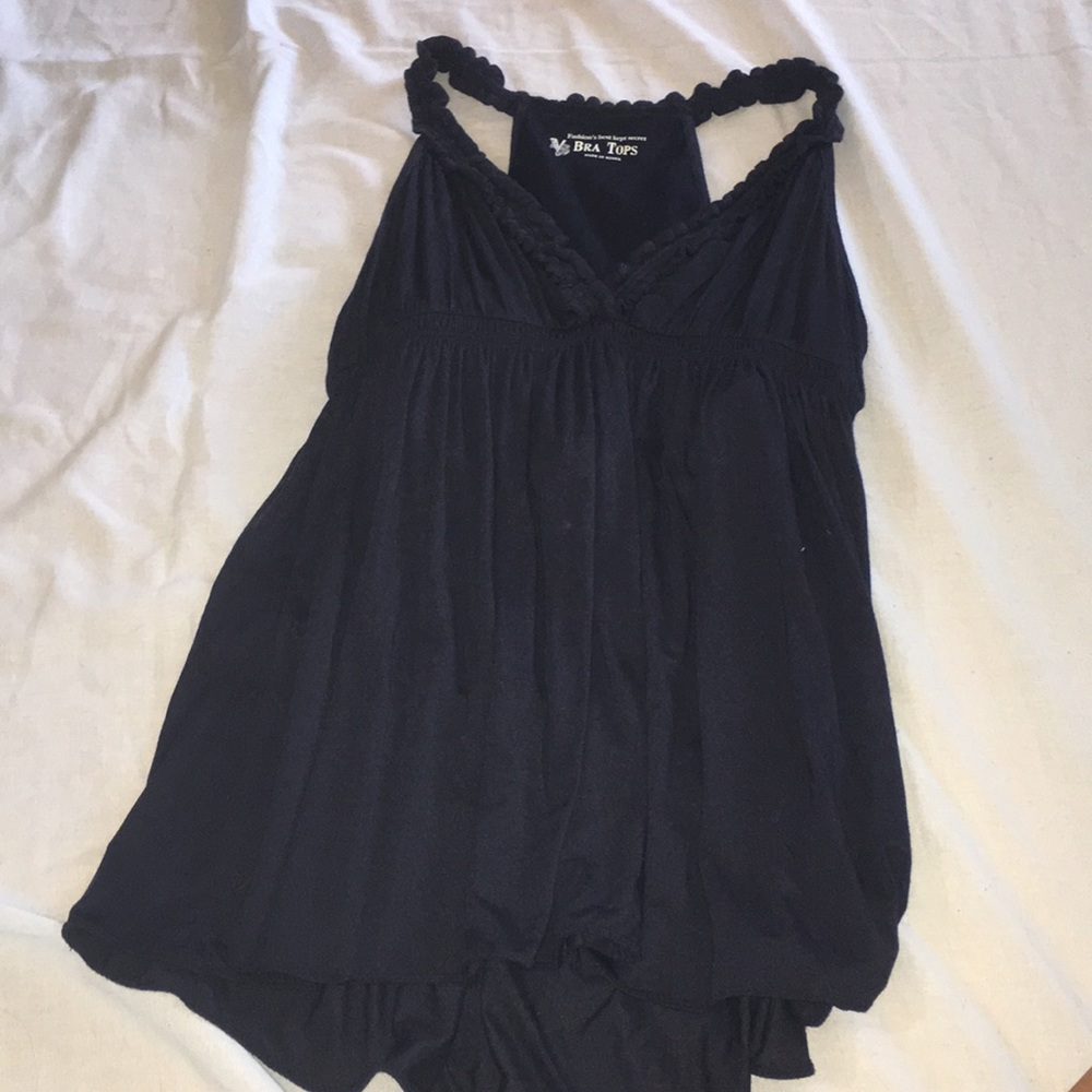 Navy blue low cut bra top